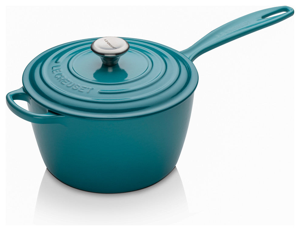 Le Creuset Signature Cast Iron Saucepan, 20 cm, Teal