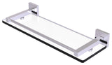 Montero 16" Glass Shelf with Gallery Rail, Satin Chrome