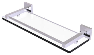 Montero 16" Glass Shelf with Gallery Rail, Satin Chrome