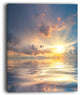 "Sunset Over Sea With Reflection" Modern Landscape Wall Art Canvas, 30"x40"