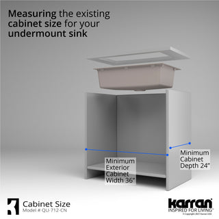 Karran Undermount Quartz 32" Single Bowl Kitchen Sink Kit, Concrete