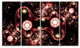 3D Surreal Brown Illustration, Floral Canvas Art Print, 48"x28", 4 Panels