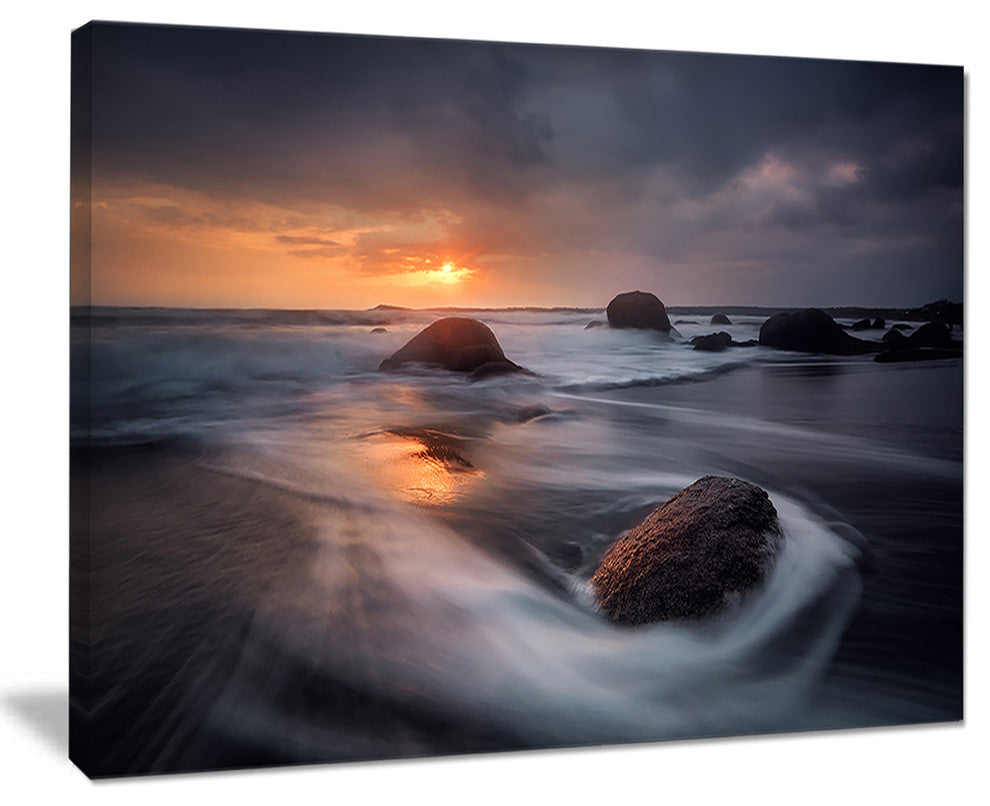 "Sunrise in Burgas Bay Near Atia" Seascape Wall Art, 20"x12"
