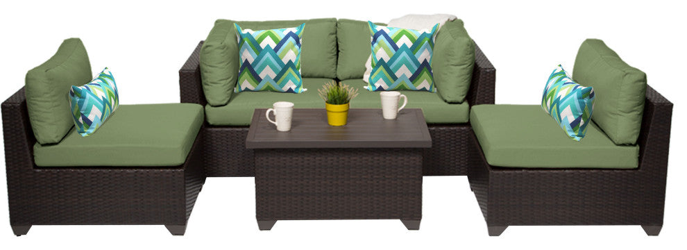 Belle 5 Piece Outdoor Wicker Patio Furniture Set 05c