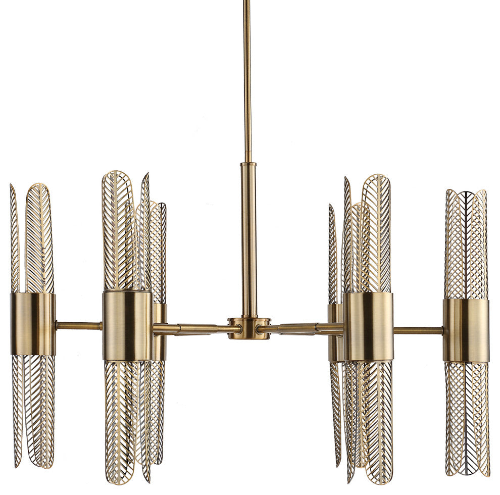 Uttermost Cret 12 Light Brass Chandelier