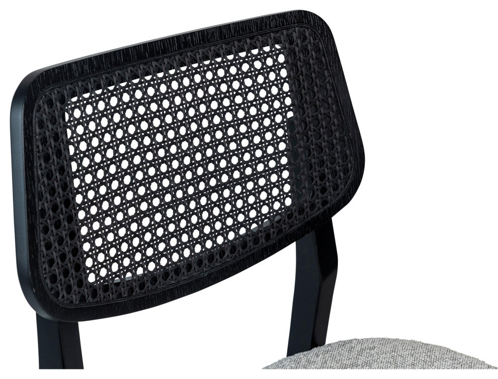 Modern Brazilian, Beth, Cane Side Chair, Ebano/Crafted Glaze
