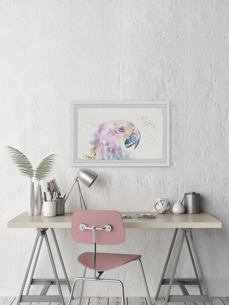 "Parrot Colors" Framed Painting Print, 12"x8"