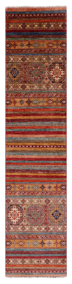 2' 2" X 9' 5" Runner Super Kazak Khorjin Handmade Rug Q10854