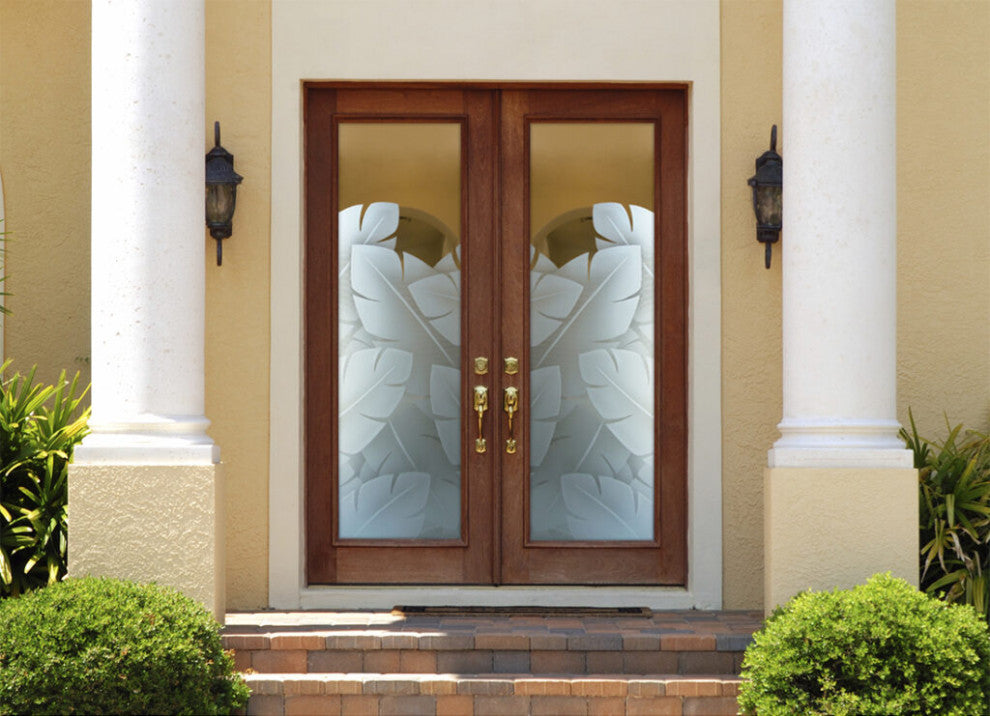 Interior Prehung Door or Interior Slab Door - Banana Leaves - Primed - 24" x...