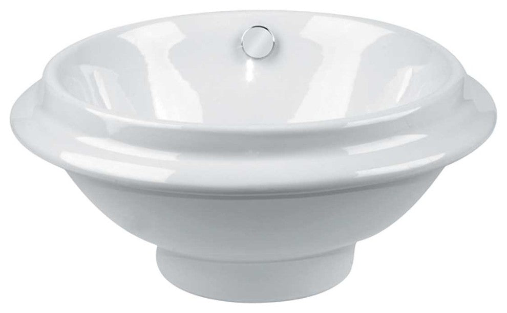 Bathroom Vessel Sink White China Artisan Overflow |