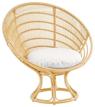 Franco Albini Luna Exterior Sunchair, Natural, White Canvas