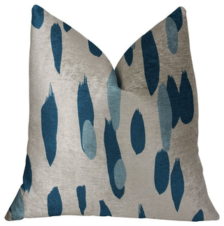 Bosky Willow Blue and White Luxury Throw Pillow, 24"x24"