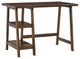 Wooden Desk with Two Side Stacked Shelves, Small, Brown