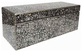Handmade Reverse Painted Mirror Rectangular Box in Terrazzo