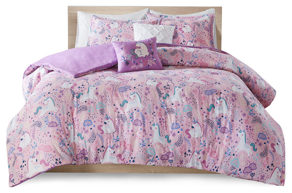 Urban Habitat Kids Lola Unicorn Cotton Duvet Cover Set, Pink