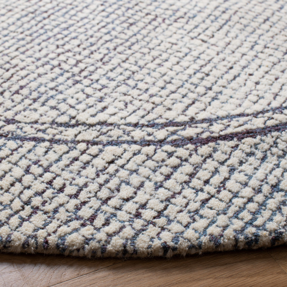 Safavieh Couture Abstract Collection, ABT341 Rug, Ivory/Navy, 6' Round