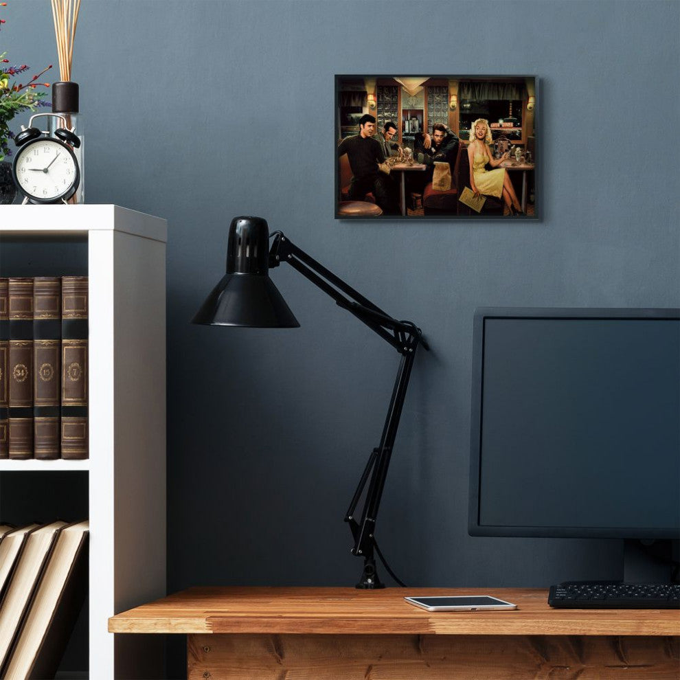 Stupell Industries Diner Dinner Vintage Hollywood Movie Star, 11 x 14