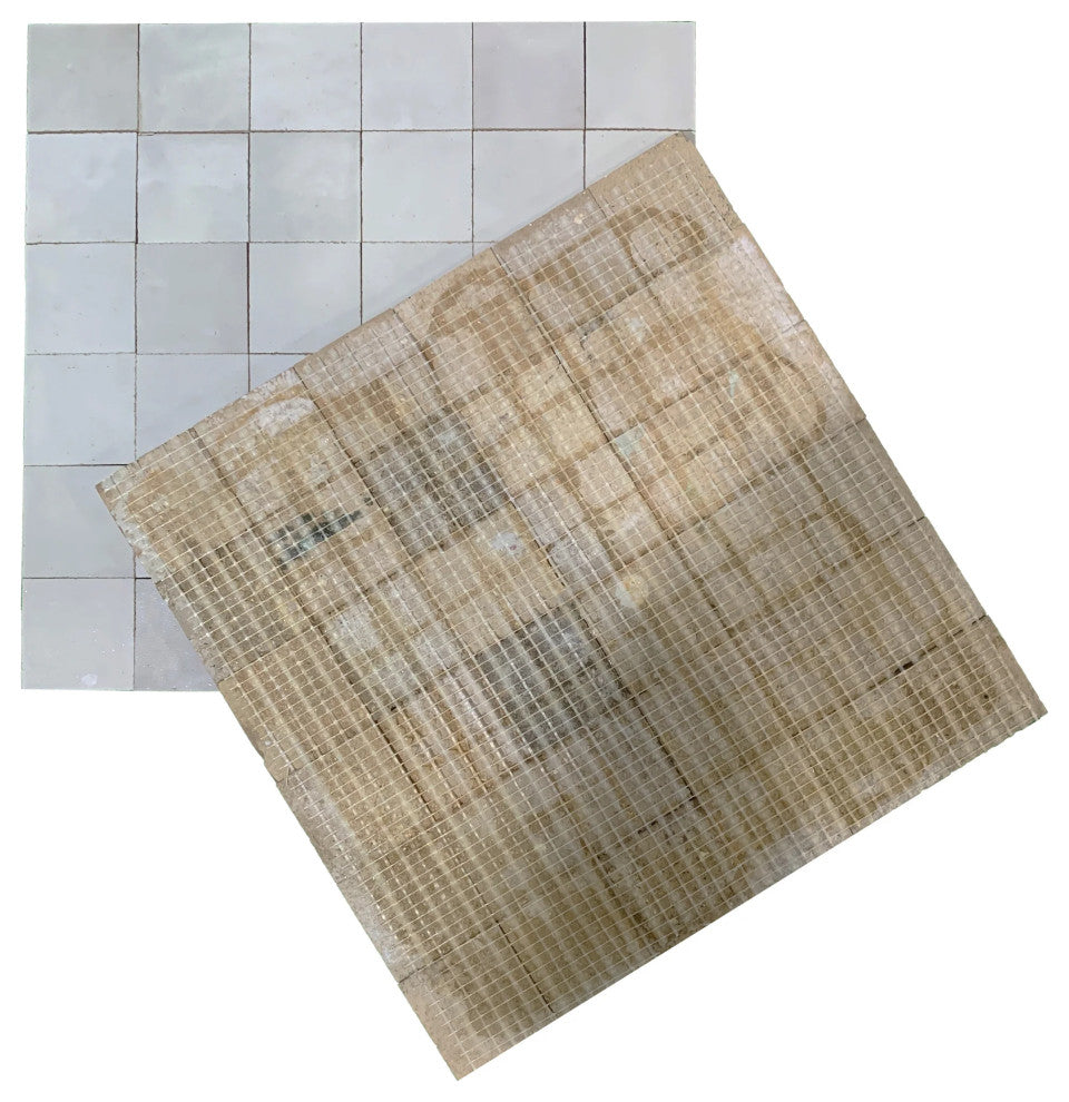 Contemporary Zellige Off-White, 12"x12"x1/2" Panel