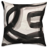 Black Abstract Brushstrokes 18x18 Indoor/Outdoor Pillow