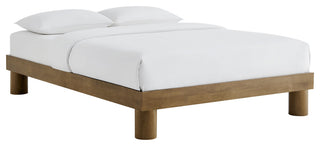 Runa Wood King Platform Bed, French Oak
