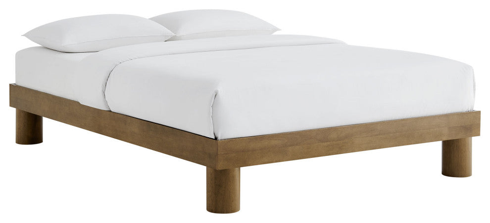 Runa Wood King Platform Bed, French Oak