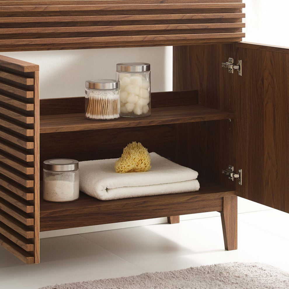 Render 36" Bathroom Vanity Cabinet, Walnut