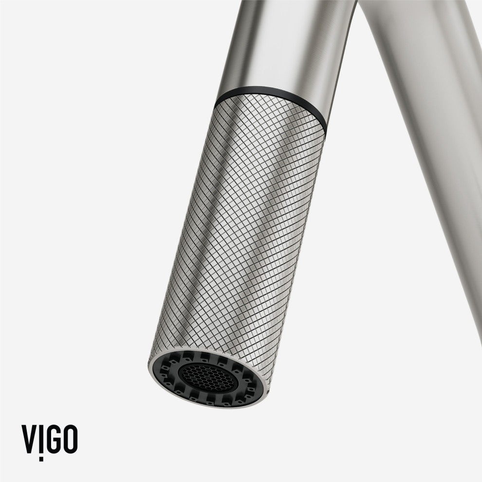 VIGO Utopia 14" H Single Handle Pull-Down Sprayer Kitchen Bar Faucet, Stainless Steel