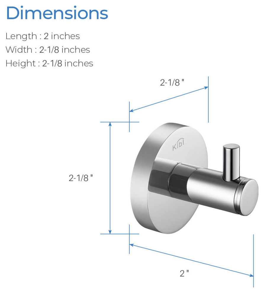 Circular Bathroom Robe Hook KBA1401, Chrome