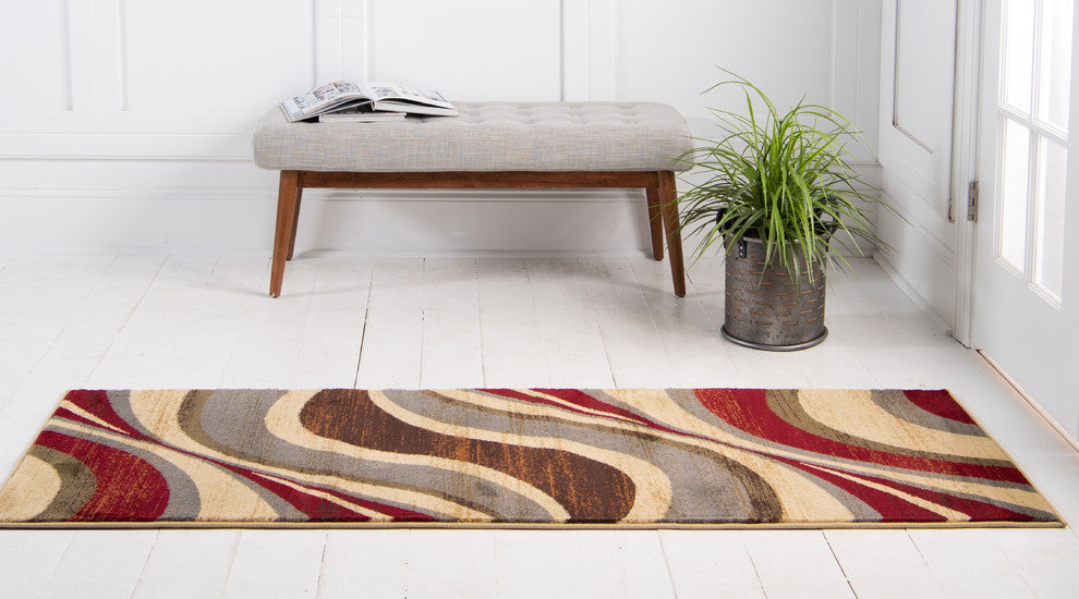 Unique Loom Beige Barista Ngada 2' 2 x 6' 0 Runner Rug