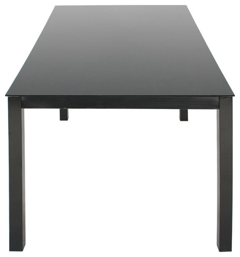 Better Home Products Elliott Tempered Glass Metal Dining Table in Black