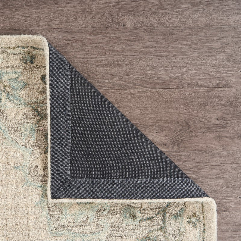 8" x 10" Ivory Distressed Floral Area Rug