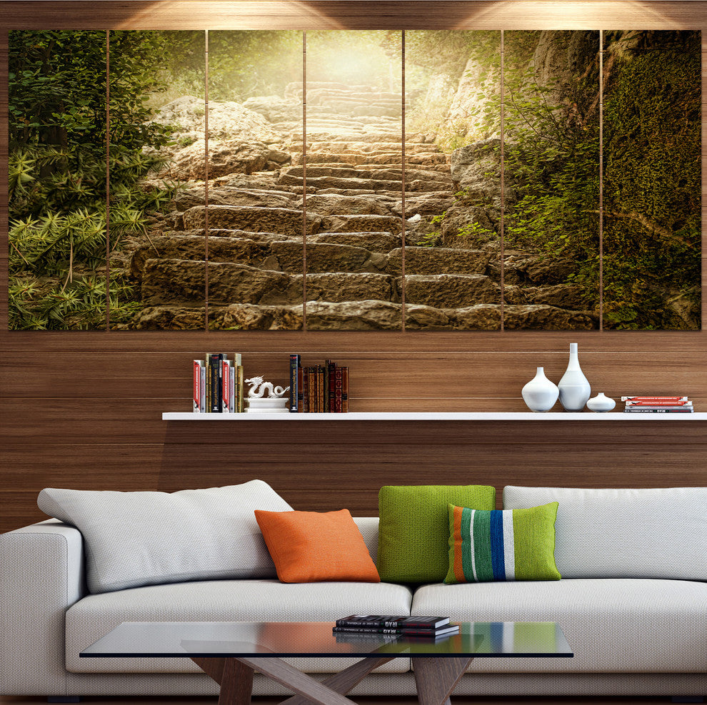 Holy Light and Upstairs, Landscape Canvas Art Print, 83"x32", 7 Panels