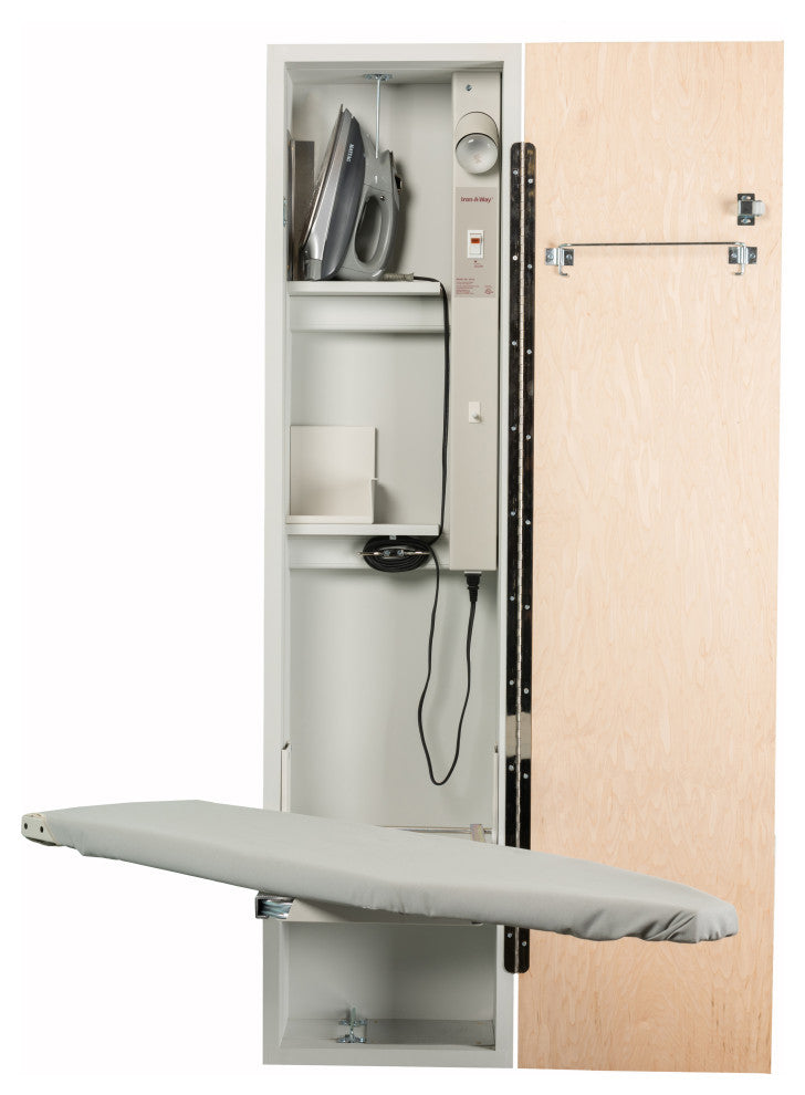 Universal Design Adjustable Swivel Electric Ironing Center, Flat Maple Veneer Do