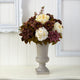 27" Peony, Hydrangea and Dahlia Artificial Arrangement, Sand Colored Urn