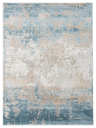 Haleena Alerra Gold/Blue Polyester Blend Area Rug, 8'6"x11'6"