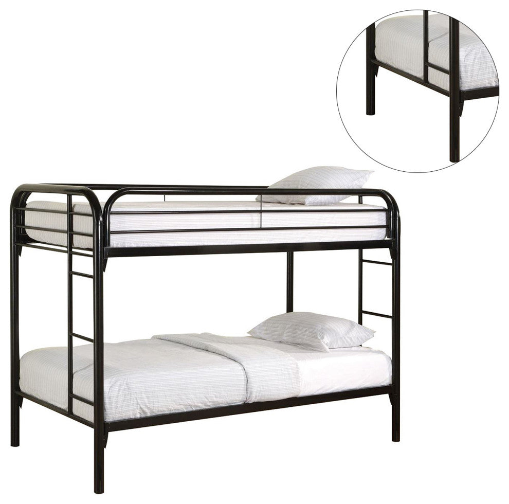 Twin Over Twin Bunk Bed, Black