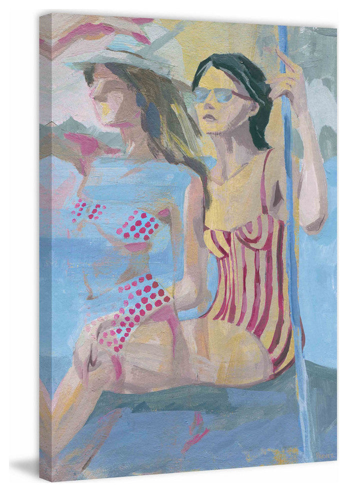 "Dots and Stripes" Painting Print on Wrapped Canvas, 40"x60"