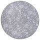 My Magic Carpet Washable Rug Kalini Floral Grey, 6' X 6'