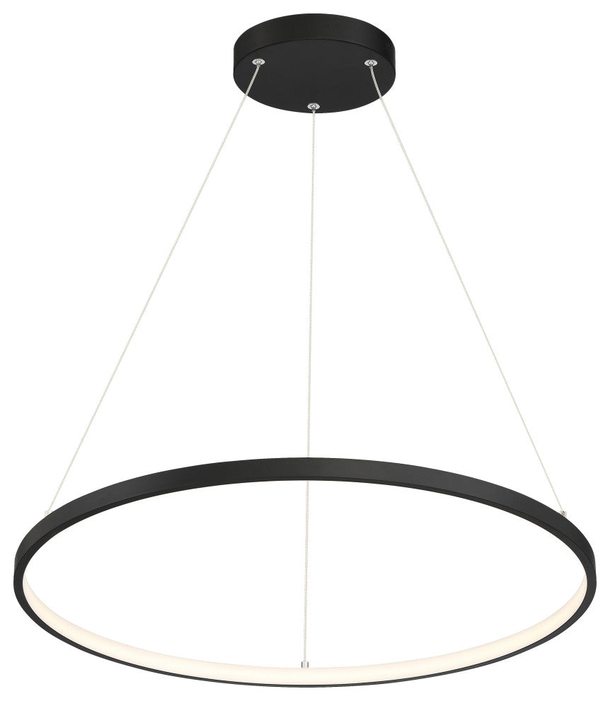 Access Lighting 52068LEDD/ACR Anello 24"W LED Ring Chandelier - Matte Black