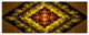 Cabalistic Yellow Fractal Design, Abstract Wall Art Canvas, 70"x28", 6 Panels
