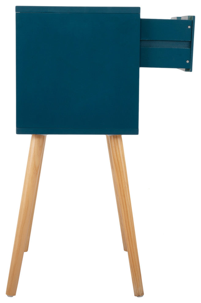 2 Set Wood Nightstand with 2 Sliding Drawers, Navy Blue, 16'' X 12''