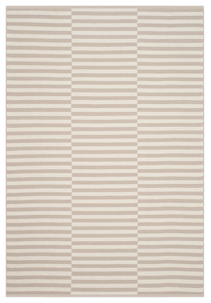 Safavieh Montauk Mtk715E Striped Rug, Ivory/Light Grey, 5'0" X 7'0"