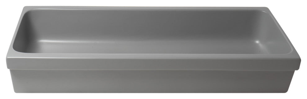 ALFI brand AB48TRGM 48" Grey Matte Above Mount Fireclay Bathroom Trough Sink