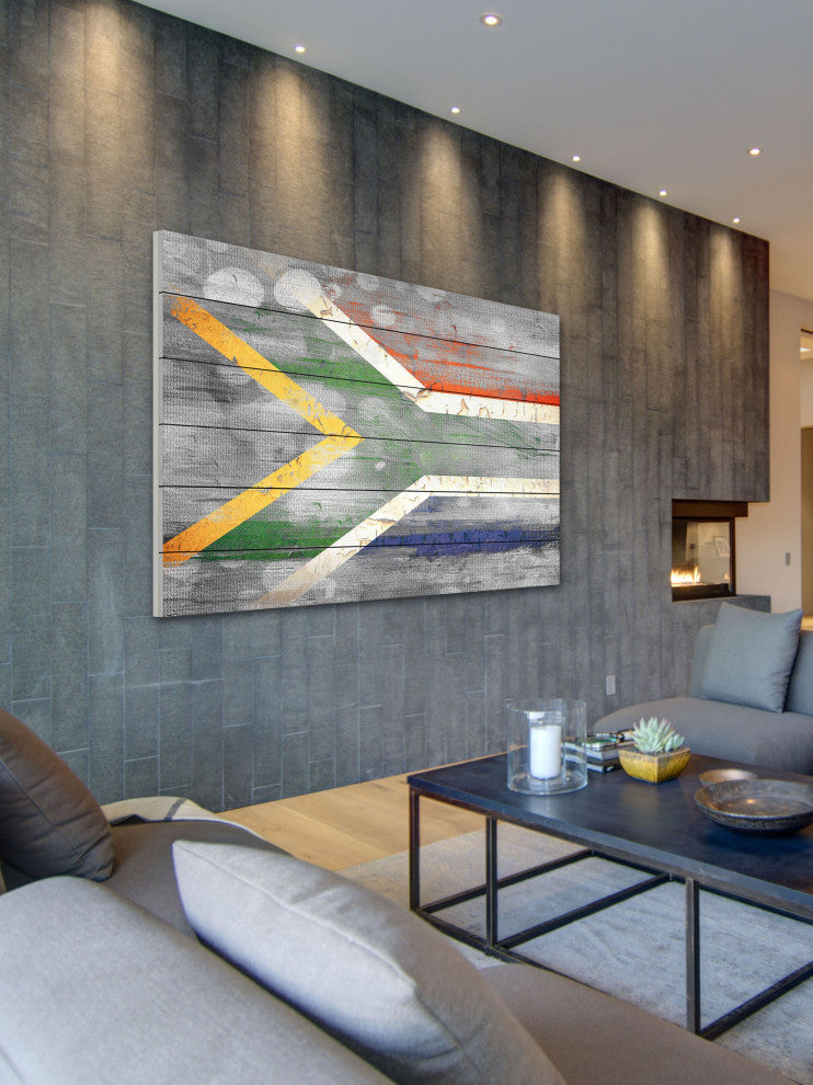"Fly Africa" Print on White Wood, 36"x24"