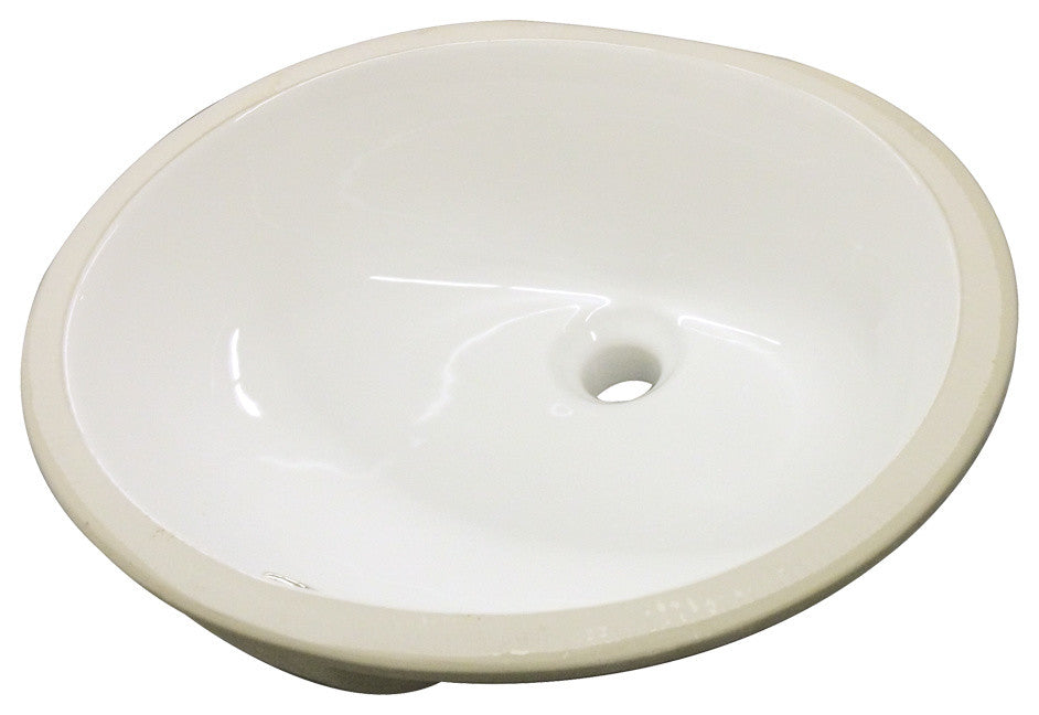 Transolid Madison Vitreous China Undermount Lavatory, Biscuit, 16"x19"x8"