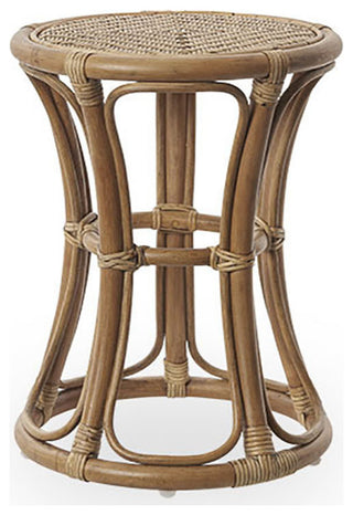 Bella Rattan Stool, Antique