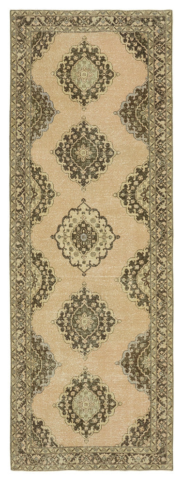 Rug N Carpet - Handmade Anatolian 4' 6" x 12' 5" Antique Runner Rug