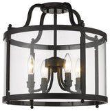 Golden Lighting 1157-SF Payton 4 Light 16"W Semi-Flush Ceiling - Matte Black