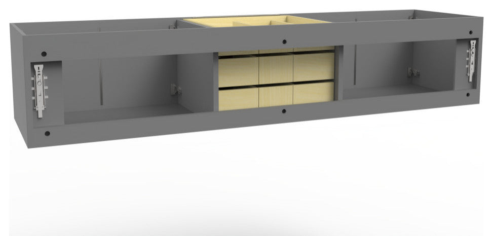 CastelloUSA Alpine 72" Wall Mounted Vanity, Base Only, Gray, Brushed Nickel