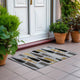 Indoor/Outdoor Kendall KE12 Silver Machine Washable 1'8" x 2'6" Rug